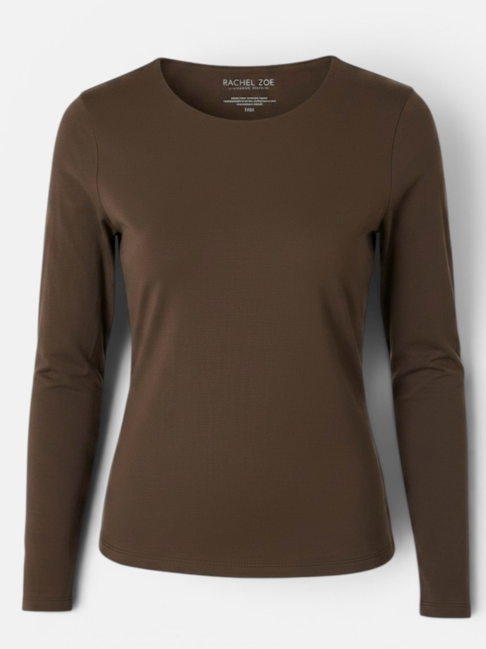 Rachel Zoe Brown Long Sleeve Crewneck Top - Picture 2 of 4
